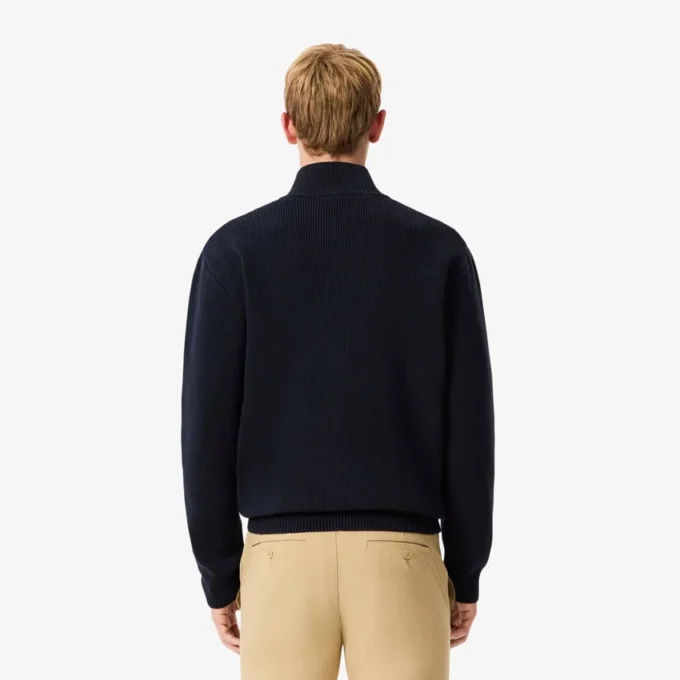 Pull de Golf zippé en maille côtelée pour homme Pull de Golf zippé en maille côtelée pour homme