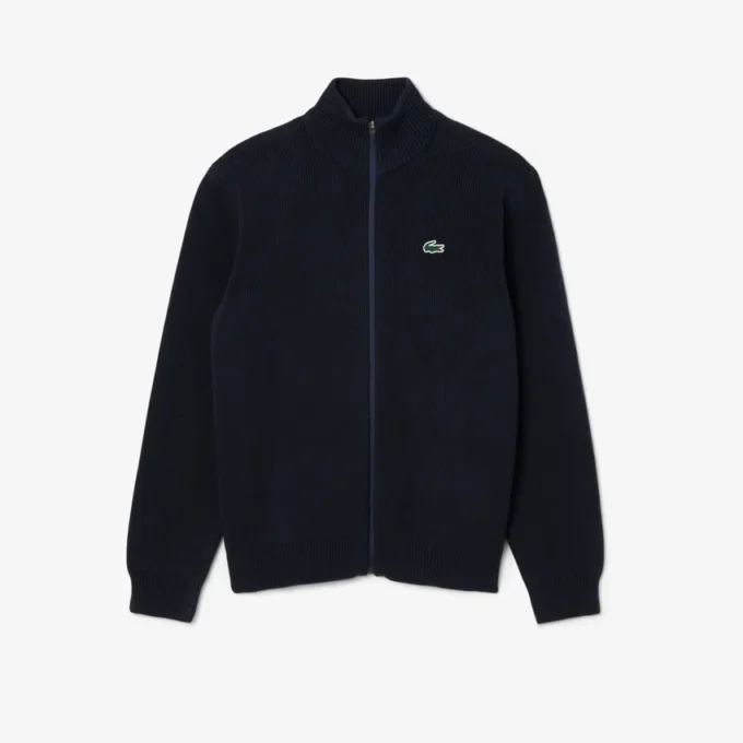Pull de Golf zippé en maille côtelée pour homme Pull de Golf zippé en maille côtelée pour homme