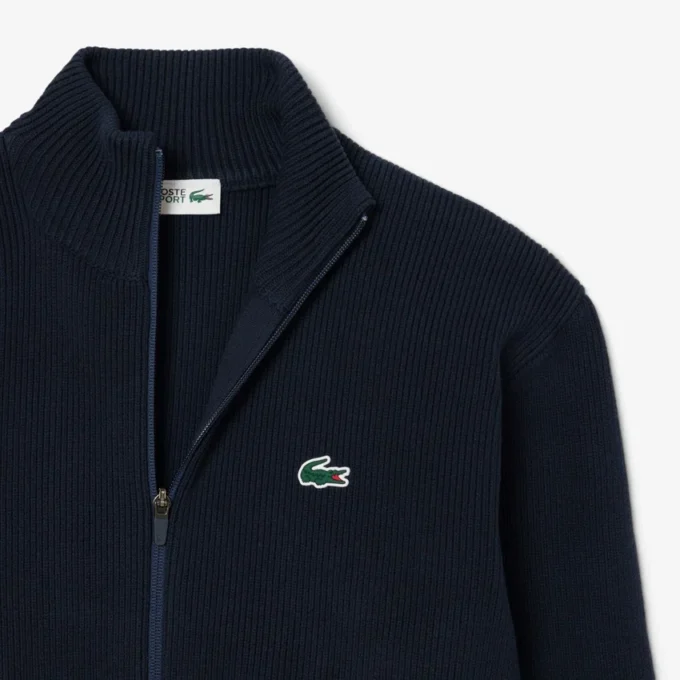 Pull de Golf zippé en maille côtelée pour homme Pull de Golf zippé en maille côtelée pour homme