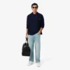 Pull en coton à col montant et fermeture éclair pour homme Pull en coton à col montant et fermeture éclair pour homme