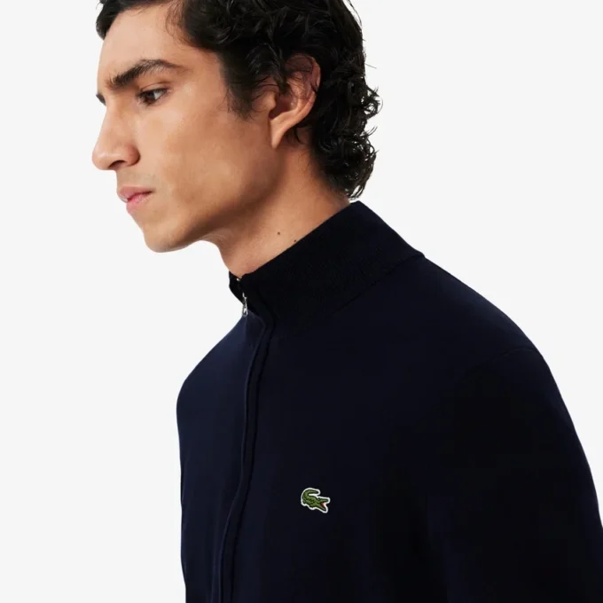 Pull en coton à col montant et fermeture éclair pour homme Pull en coton à col montant et fermeture éclair pour homme
