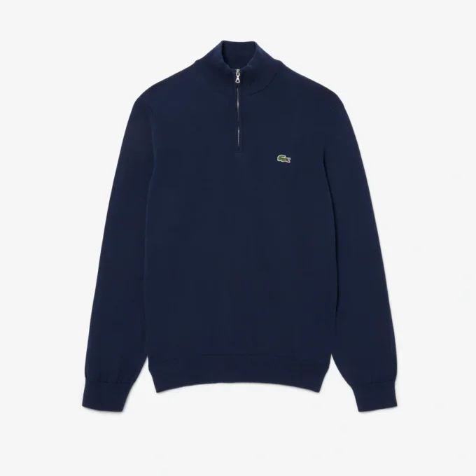 Pull en coton à col montant et fermeture éclair pour homme Pull en coton à col montant et fermeture éclair pour homme