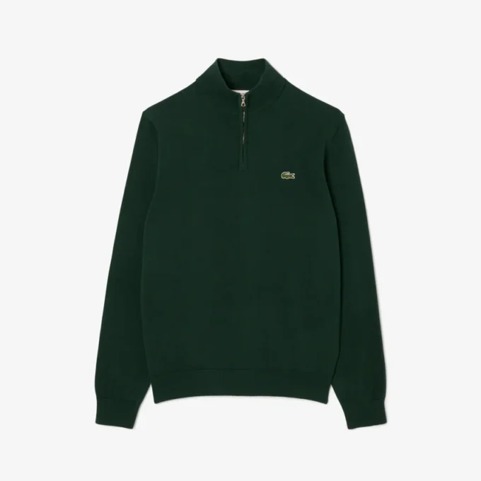 Pull en coton à col montant et fermeture éclair pour homme Pull en coton à col montant et fermeture éclair pour homme