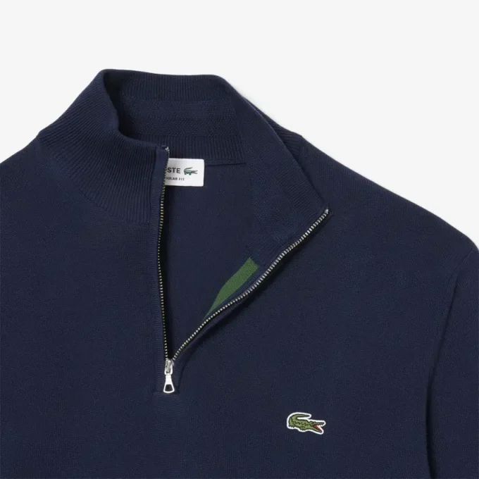 Pull en coton à col montant et fermeture éclair pour homme Pull en coton à col montant et fermeture éclair pour homme