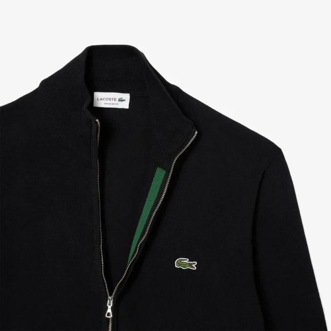 Pull en coton à col montant et fermeture éclair pour homme Pull en coton à col montant et fermeture éclair pour homme