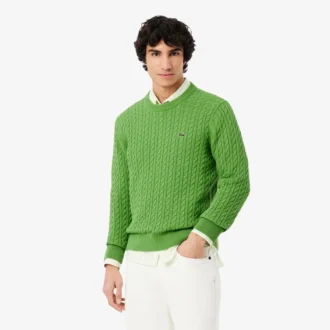 Pull en coton à mailles torsadées pour homme