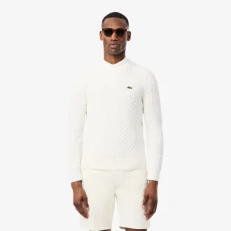 Pull en coton à mailles torsadées pour homme