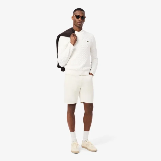 Pull en coton à mailles torsadées pour homme Pull en coton à mailles torsadées pour homme