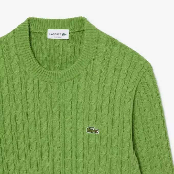 Pull en coton à mailles torsadées pour homme Pull en coton à mailles torsadées pour homme