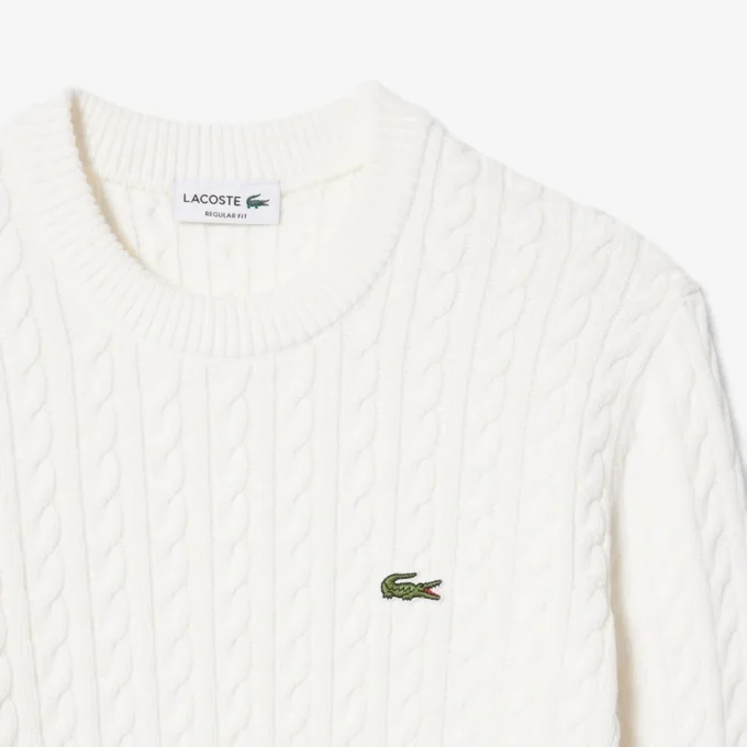 Pull en coton à mailles torsadées pour homme Pull en coton à mailles torsadées pour homme