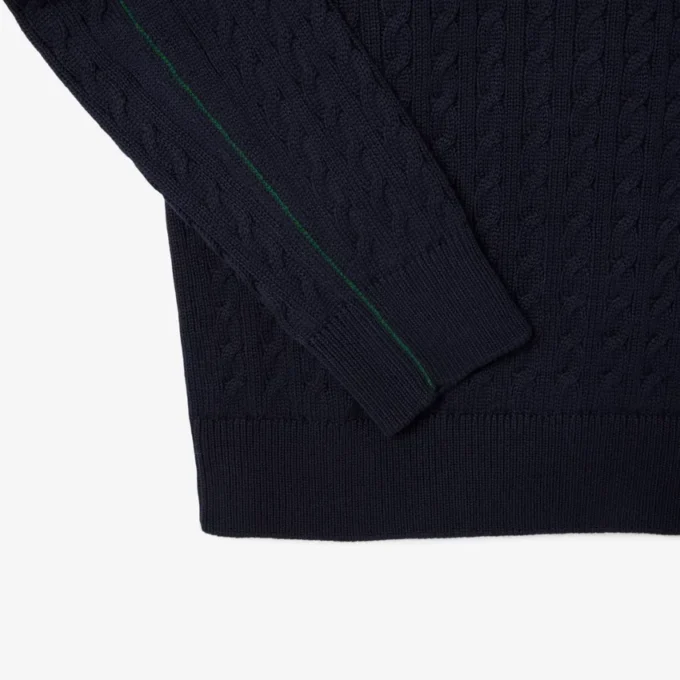 Pull en coton à mailles torsadées pour homme Pull en coton à mailles torsadées pour homme
