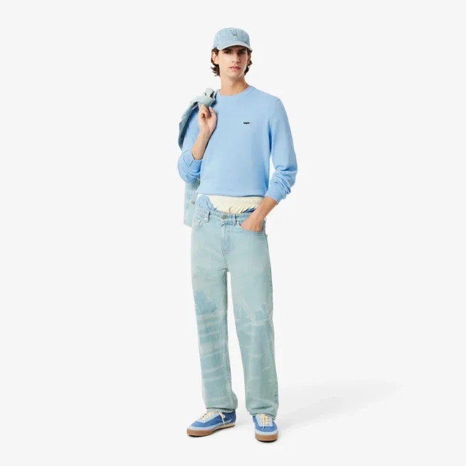 Pull en coton pour homme avec motif crocodile Pull en coton pour homme avec motif crocodile