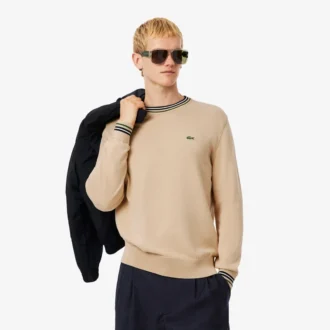 Pull en jersey de coton rayé pour homme