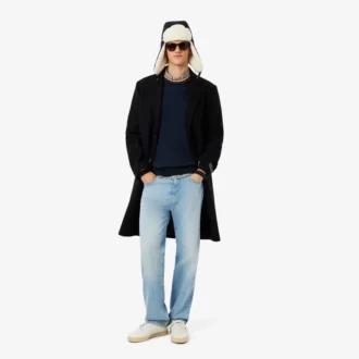 Pull en jersey de coton rayé pour homme