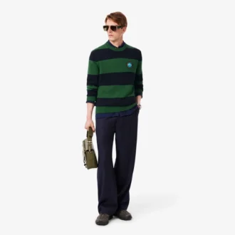 Pull en jersey de coton rayé pour homme