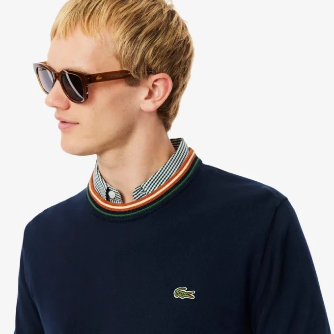 Pull en jersey de coton rayé pour homme Pull en jersey de coton rayé pour homme