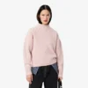 Pull en laine à col montant effet patchwork pour femme