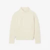 Pull en laine à col montant effet patchwork pour femme Pull en laine à col montant effet patchwork pour femme