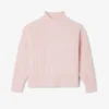 Pull en laine à col montant effet patchwork pour femme