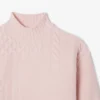 Pull en laine à col montant effet patchwork pour femme