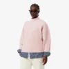Pull en laine à col montant effet patchwork pour femme