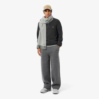 Pull en laine à col montant et fermeture éclair pour homme