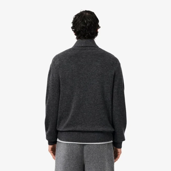 Pull en laine à col montant et fermeture éclair pour homme Pull en laine à col montant et fermeture éclair pour homme