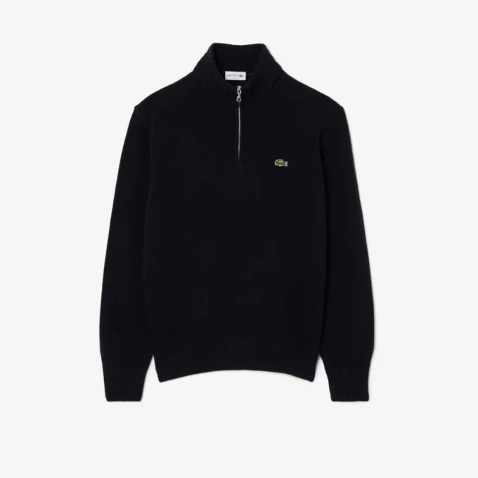 Pull en laine à col montant et fermeture éclair pour homme Pull en laine à col montant et fermeture éclair pour homme