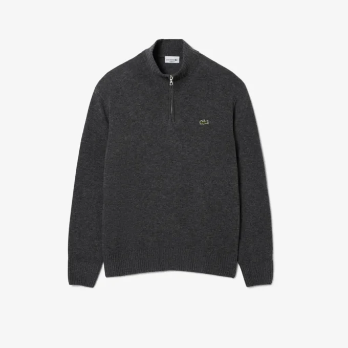 Pull en laine à col montant et fermeture éclair pour homme Pull en laine à col montant et fermeture éclair pour homme