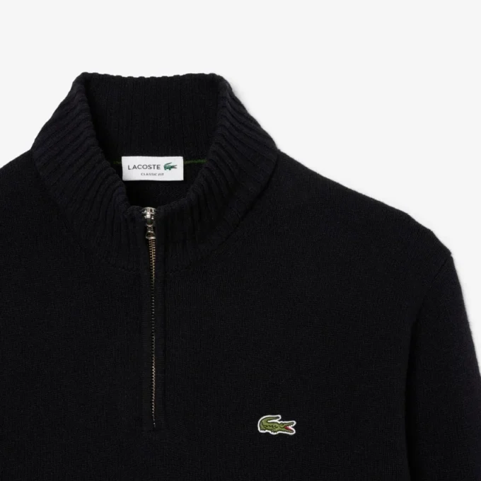 Pull en laine à col montant et fermeture éclair pour homme Pull en laine à col montant et fermeture éclair pour homme