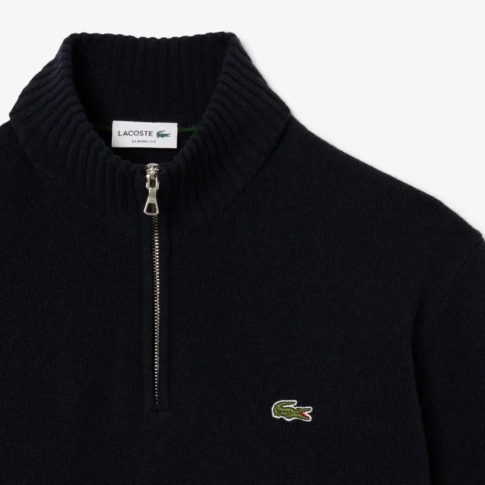 Pull en laine à col montant et fermeture éclair pour homme Pull en laine à col montant et fermeture éclair pour homme