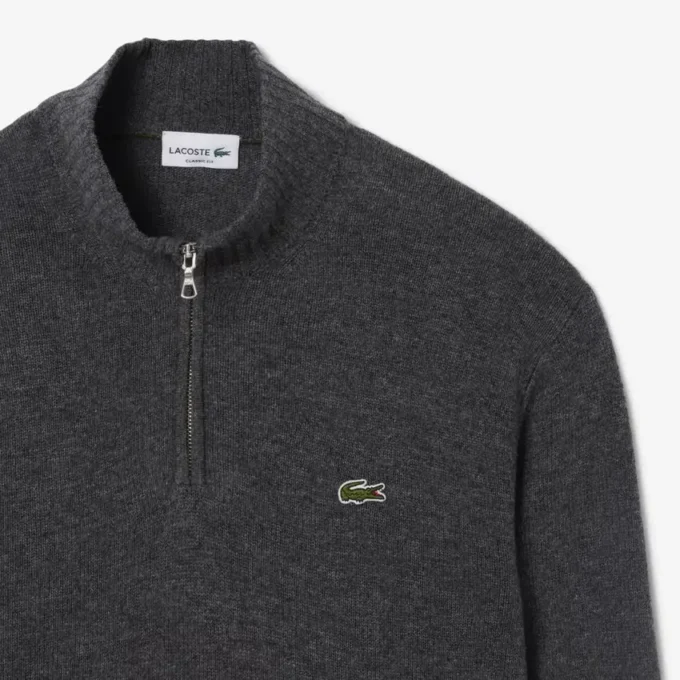 Pull en laine à col montant et fermeture éclair pour homme Pull en laine à col montant et fermeture éclair pour homme