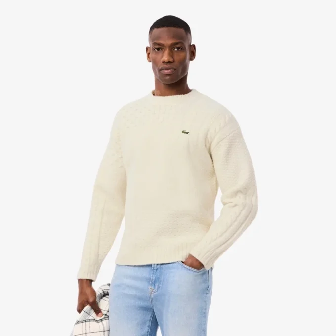 Pull en laine effet patchwork coupe décontractée pour homme Pull en laine effet patchwork coupe décontractée pour homme