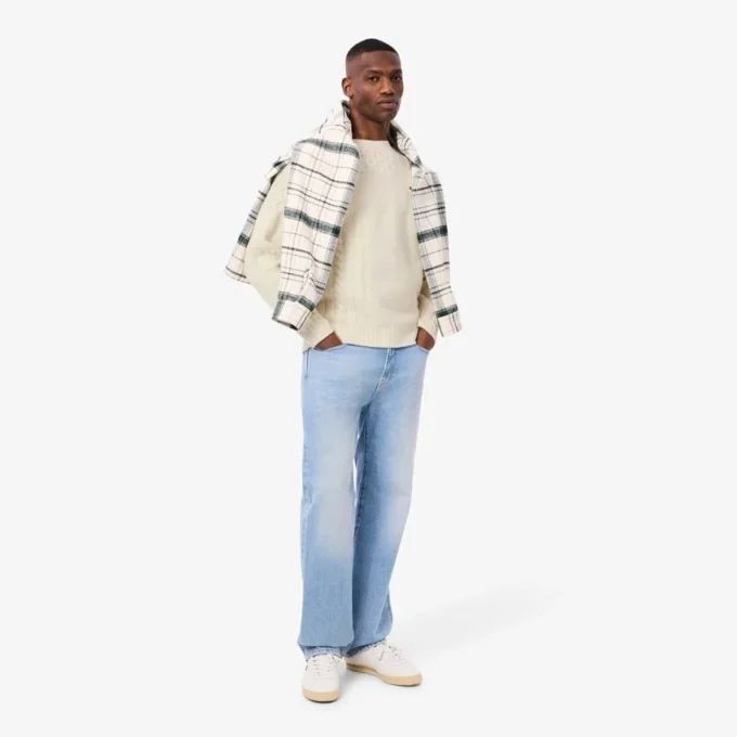 Pull en laine effet patchwork coupe décontractée pour homme Pull en laine effet patchwork coupe décontractée pour homme