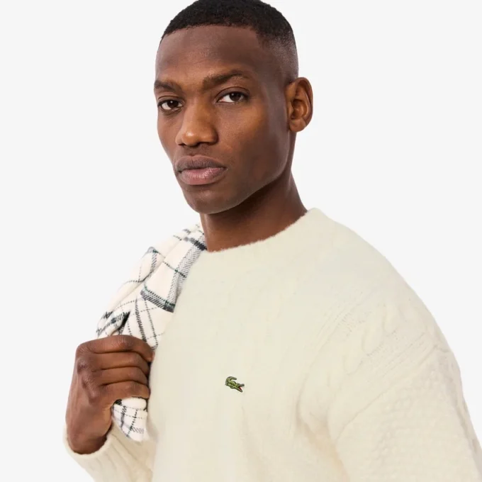 Pull en laine effet patchwork coupe décontractée pour homme Pull en laine effet patchwork coupe décontractée pour homme