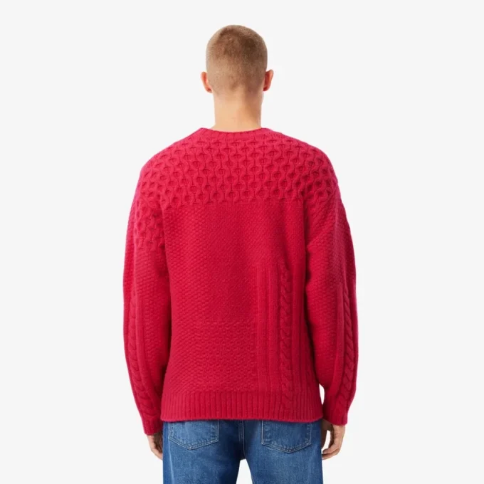 Pull en laine effet patchwork coupe décontractée pour homme Pull en laine effet patchwork coupe décontractée pour homme