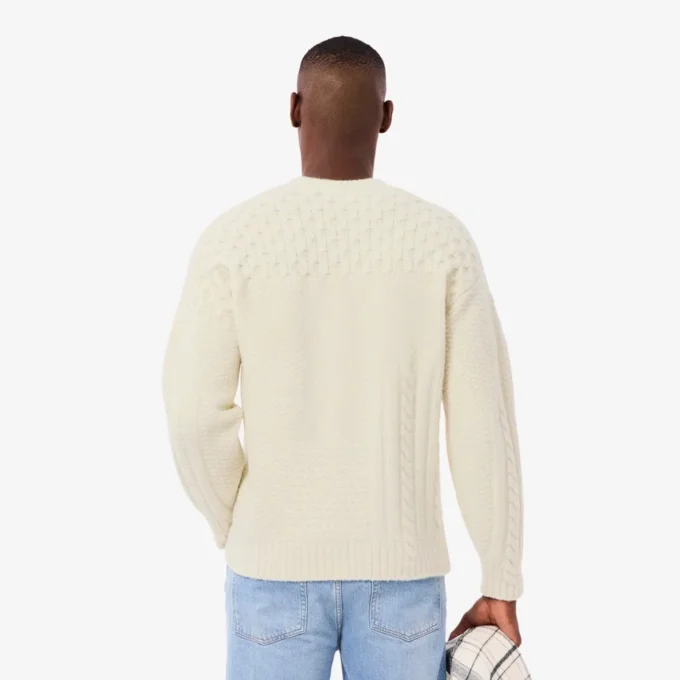 Pull en laine effet patchwork coupe décontractée pour homme Pull en laine effet patchwork coupe décontractée pour homme