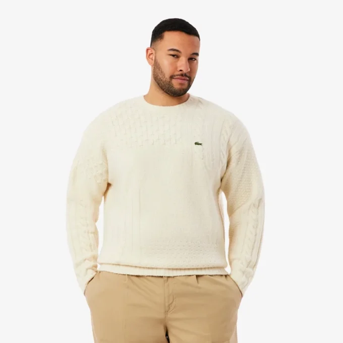 Pull en laine effet patchwork coupe décontractée pour homme Pull en laine effet patchwork coupe décontractée pour homme