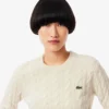 Pull en laine à mailles torsadées pour femme Pull en laine à mailles torsadées pour femme