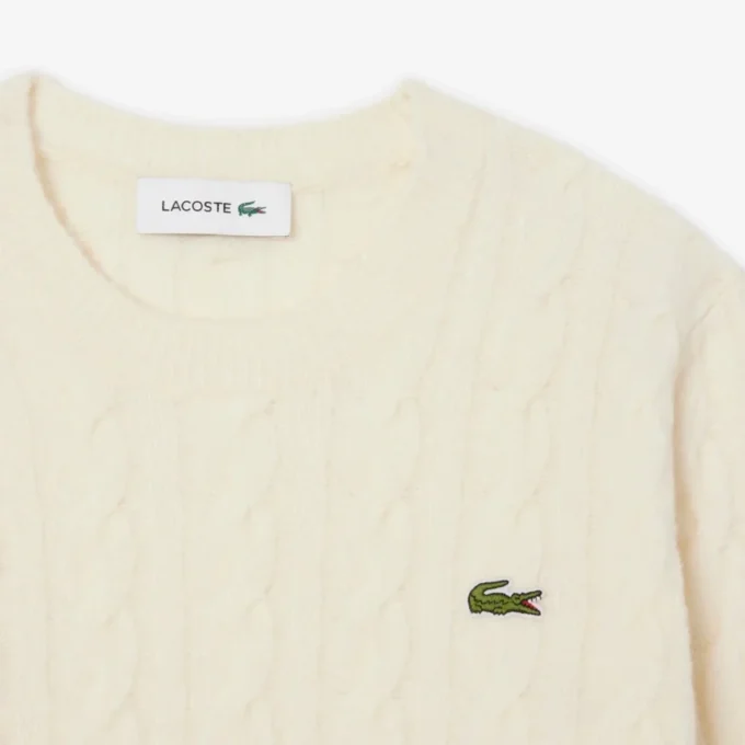 Pull en laine à mailles torsadées pour femme Pull en laine à mailles torsadées pour femme