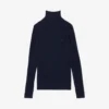 Pull en laine mérinos à col montant et côtes pour femme Pull en laine mérinos à col montant et côtes pour femme