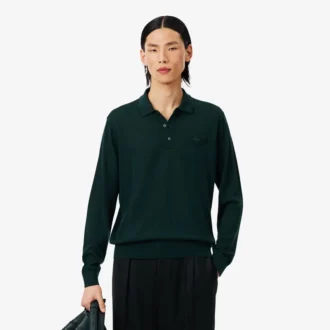 Pull en laine mérinos à col polo de la collection Runway
