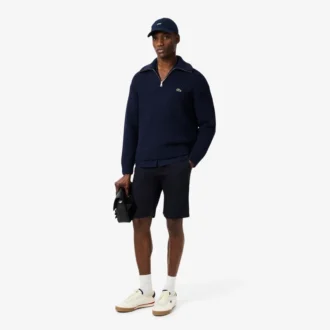 Pull en laine épaisse à demi-zip pour homme