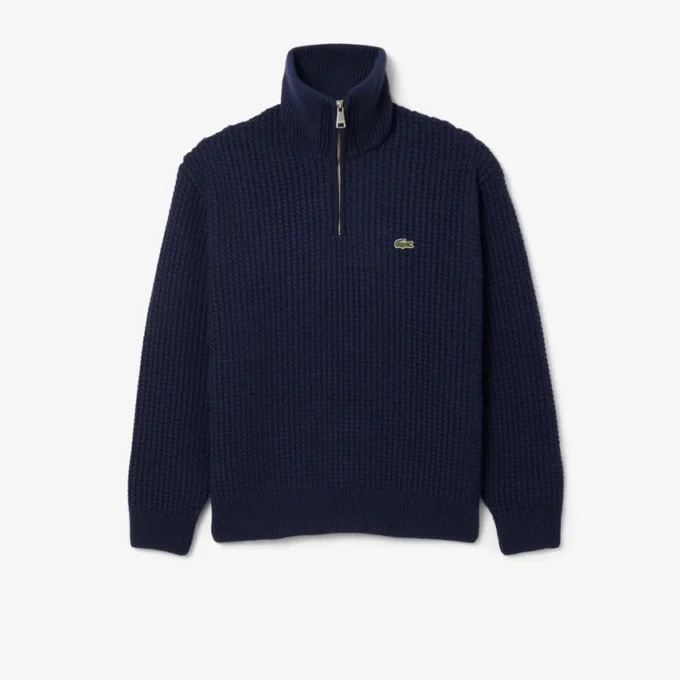 Pull en laine épaisse à demi-zip pour homme Pull en laine épaisse à demi-zip pour homme