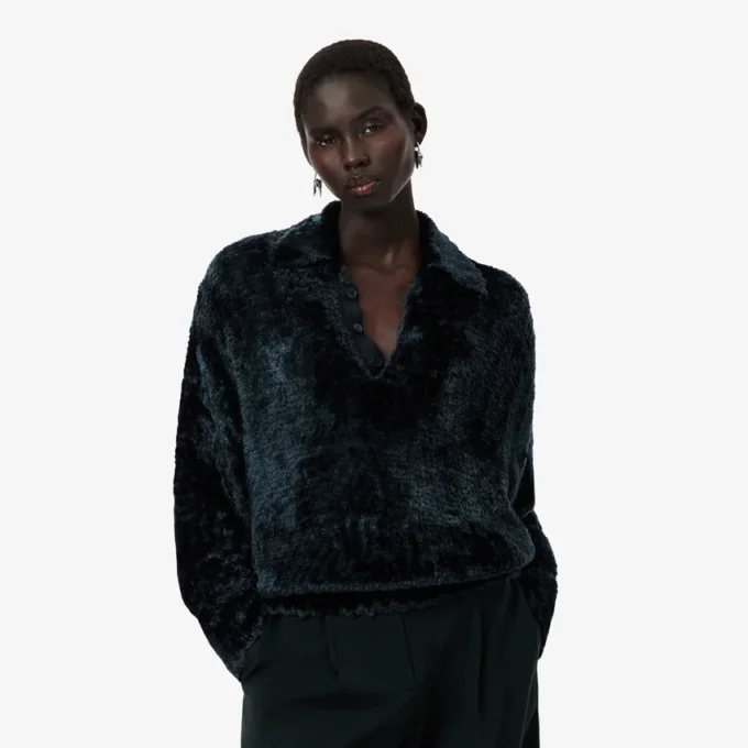 Pull en velours à col polo Runway Pull en velours à col polo Runway