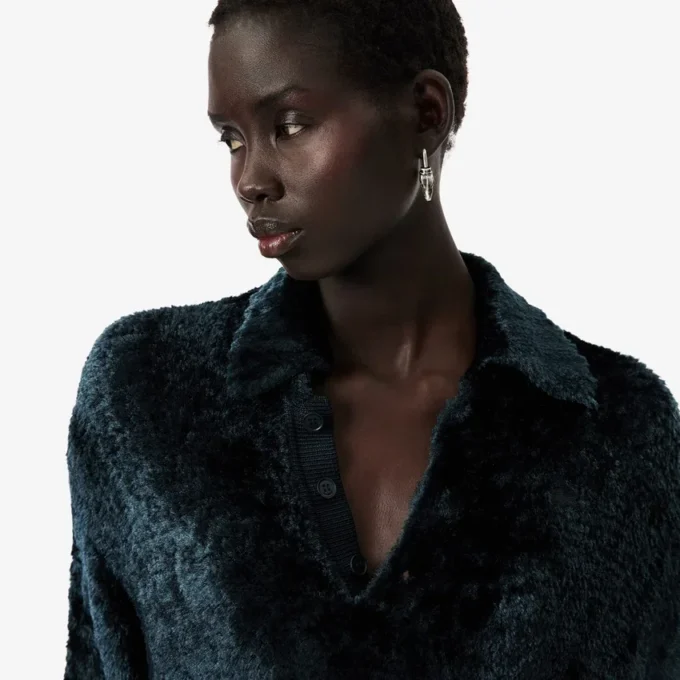 Pull en velours à col polo Runway Pull en velours à col polo Runway