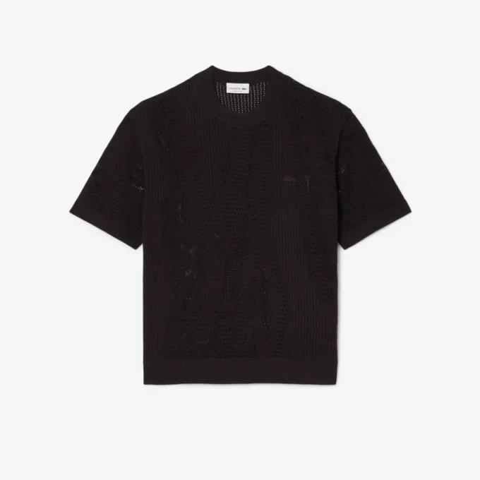 Pull imprimé à manches courtes et coupe décontractée Pull imprimé à manches courtes et coupe décontractée
