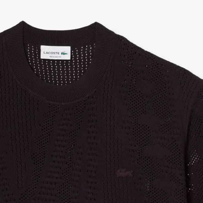 Pull imprimé à manches courtes et coupe décontractée Pull imprimé à manches courtes et coupe décontractée