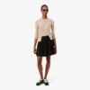 Pull à manches courtes en laine mérinos à côtes pour femme Pull à manches courtes en laine mérinos à côtes pour femme