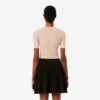 Pull à manches courtes en laine mérinos à côtes pour femme Pull à manches courtes en laine mérinos à côtes pour femme